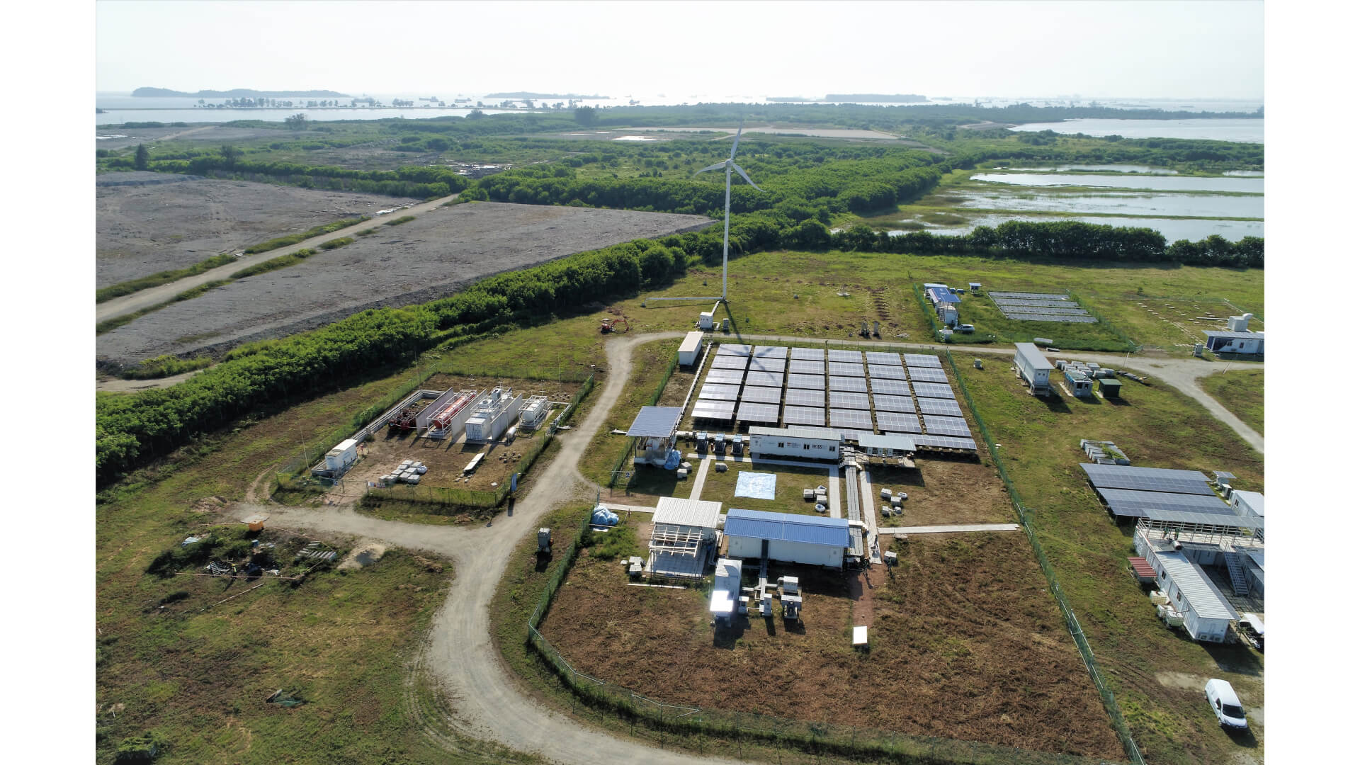 Photo 1 (Arial view of the REIDS-SPORE microgrid at Singapore’s Semakau Island.  Photograph courtesy of ENGIE South East Asia)